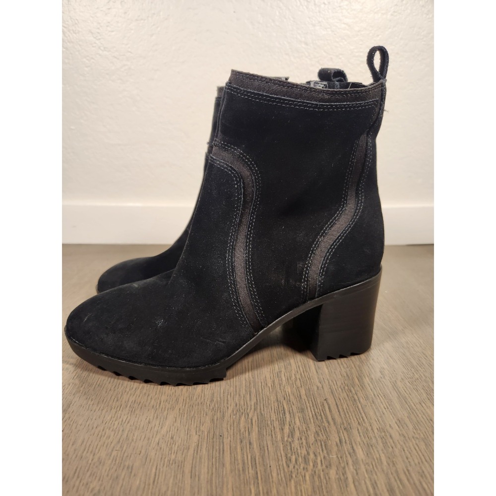 New Blondo Black Suede Raniah Waterproof Boots 7.5 Womens Leather Bootie Ankle